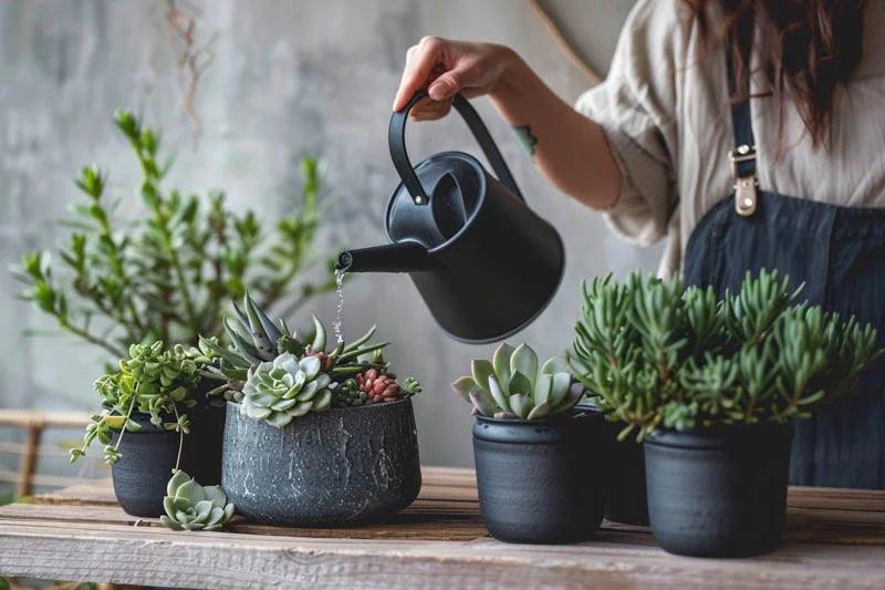 Watering Succulents in pots without drainage holes