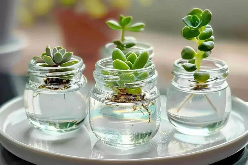 Propagate succulents using water technique